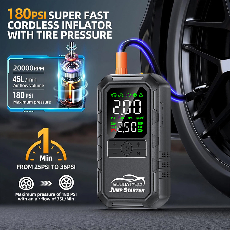 Zestaw 7-częściowy: rozruchowy – Portable Jump Starter recenzja i cena