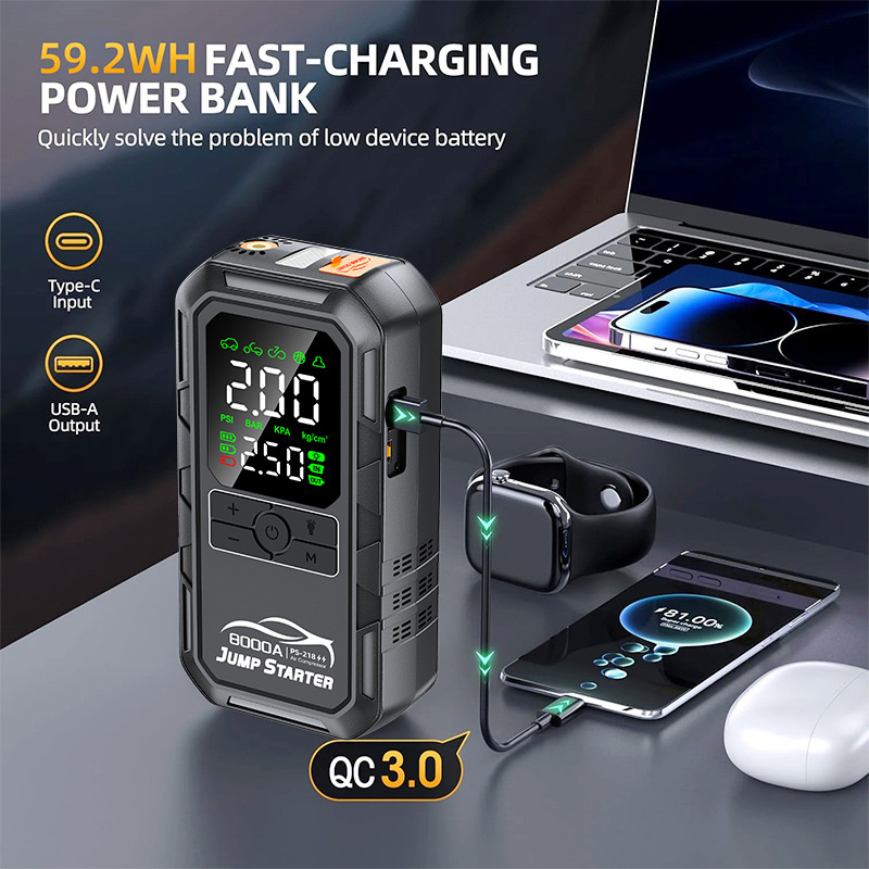 Zestaw 7-częściowy: rozruchowy – Portable Jump Starter recenzja i cena